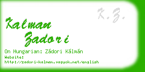 kalman zadori business card